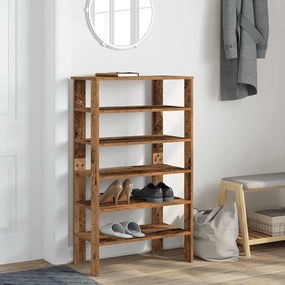 antik fa szerelt fa cipőtartó 61x32x105 cm