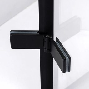 Stuxi Verona Duo Black 80x100 aszimmetrikus két csuklóajtós zuhanykabin 6 mm vízlepergető üveggel, fekete