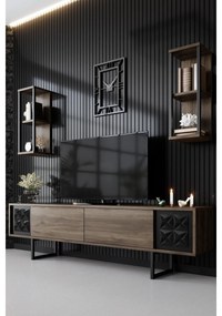 TV szekrény Black Line - Walnut, Black