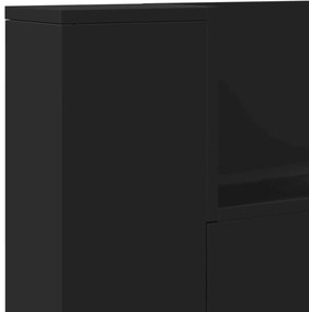 Fejtámla LED -es lámpákkal Fekete 200 x 16,5 x 103,5 cm Faanyag