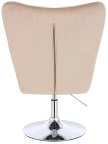 HR650N Latte modern velúr szék krómozott lábbal