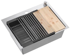 Acél mosogatótálca LUKE 110 WORKSTATION BRUSH NICKEL