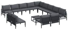 Kerti Kanapé Szett párnával 14 pcs Antracitszürke Acél