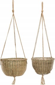 2 db Akasztós Virágágyás Szárított Fű a nappaliba