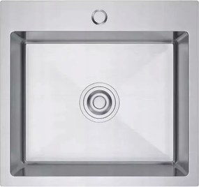 Selma mosogató csaptelep Inox acél 48x45 cm szett szifonnal