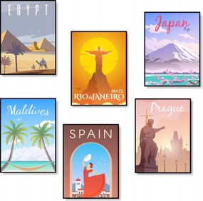 Poszterek A3 Szett 6 db-os Képek A Város Nappalijába Poszter Kép Dekoráció