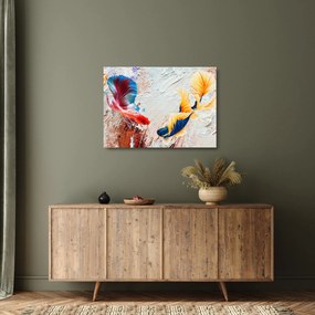 Kép - harcoló hal (üvegen) (70x50 cm)