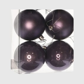 Lila műanyag karácsonyi gömb szett 4x10cm