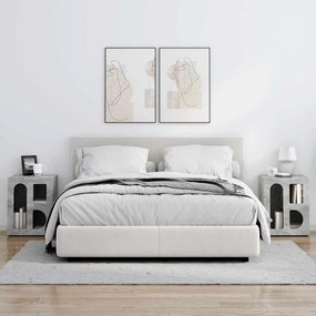 vidaXL Éjjeli asztal 2 pcs Beton Szürke 40 x 35 x 50 cm Faanyag