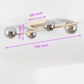 Brilagi - LED Felületre szerelhető csillár MILLA 4xG9/3W/230V arany/füstös