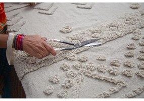 Fehér mosható kézi szövésű pamut szőnyeg 170x240 cm Tribu Natural – Lorena Canals