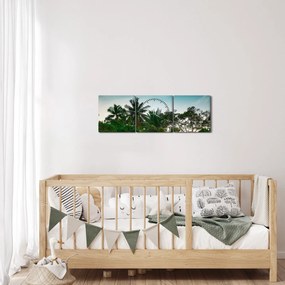Kép - pálmafák (órával) (90x30 cm)