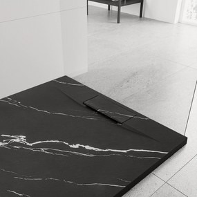 Zuhanytálca Bazalt CARRARA BLACK 90x90