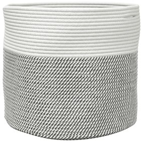szürke és fehér pamut tárolókosár Ø40 x 35 cm