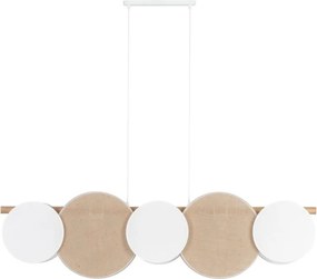TK LIGHTING 4815 PULES Glamour Függesztett Lámpa Bézs, Fehér, Faipari E27 IP20