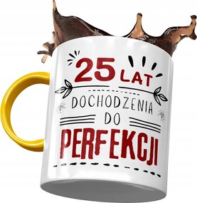 Sárga Bögre Születésnapra 25 25-es 25-ös Ajándék Nyomtatott Fotóval