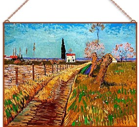 Van Gogh-Field with Willows üvegkép, falikép