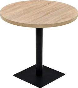 vidaXL kerek, tölgyfa színű MDF/acél bisztró asztal 80 x 75 cm