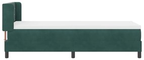 Box Spring ágy matraccal fekete 100x200 cm bársonyos Sötétzöld