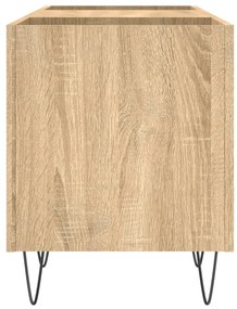 sonoma tölgy színű szerelt fa hanglemezszekrény 121x38x48 cm