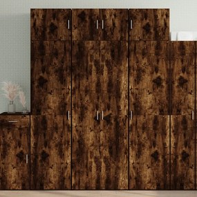 füstös tölgy színű szerelt fa tárolószekrény 70 x 42,5 x 225 cm