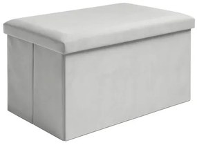Gray velvet pouf 60x30x30 cm Ruhhy 25994