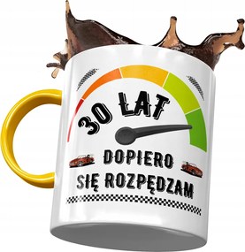 Sárga Bögre Születésnapra 30 30-es 30-as Ajándék Nyomtatott Fotóval