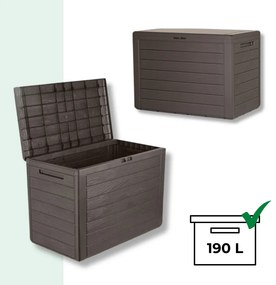 WOODEBOX tárolódoboz, 190L, 78x44x55cm, sötétbarna Prosperplast