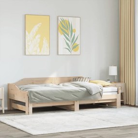 tömör fenyőfa kihúzható kanapéágy 90 x 190 cm