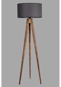 Fekete-barna állólámpa textil búrával (magasság 153 cm) Tripod – Opviq lights