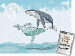Fotótapéta Flizelina Gyerekek Ég Óceán Hold Bálna Álom 350x250 ragasztó