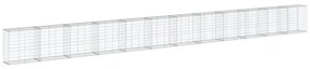 horganyzott vas gabion kosár fedéllel 1200 x 50 x 100 cm