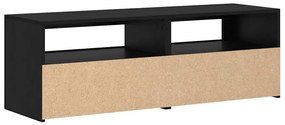 fekete tölgy szerelt fa TV-szekrény LED-ekkel 120x35x40 cm