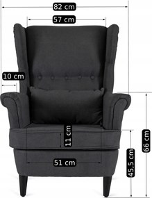 Fotel Wypoczynkowy EVAN 2 z Podnóżkiem Ciemnoszary