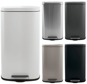 Spirella Pedálový odpadkový koš soft-close Akira 50 l, matt white, 50 l