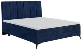 Franciaágy Boxspring 140 cm Axel (sötétkék) (matraccal és tárolóhellyel). Akció -16%. 1043346