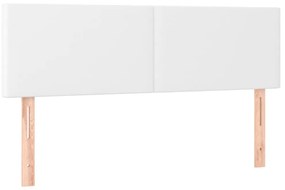 fehér műbőr rugós ágy matraccal és LED-del 140x190 cm