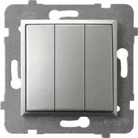 Hármas kapcsoló ezüst 3 gombos kapcsoló LP-13U/m/18 Aria Ospel