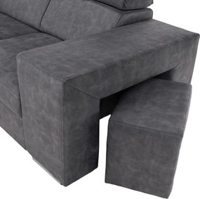 Ülőgarnitúra, szürke, balos, MALAGA