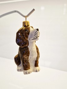 Bomba Karácsonyfadísz Üveg Kutya Spániel