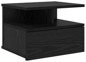 Falra Szerelhető Éjjeli Asztal Fekete Tölgy 40x31x27 cm MDF