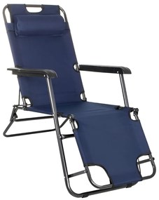 KIÁRUSÍTÁS! Összecsukható nyugágy, napozóágy, szék fejtámlával - Kék