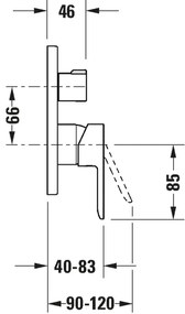 Duravit DC4210012046 - D-CODE falba épített zuhanycsaptelep, matt fekete