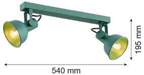 Argon 7174 - Spotlámpa LENORA 2xE14/7W/230V zöld