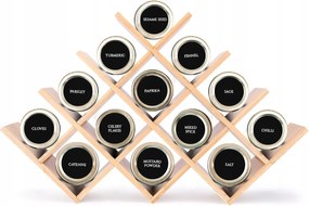 Fűszertartó Állvány Fa Praktikus Könnyű Tágas 56x35 CM