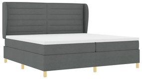 Boxspring Ágy Matrac Esernyő Szürke 200x200 cm Szövet