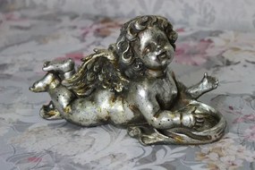 Antik ezüst angyal alakú mécsestartó