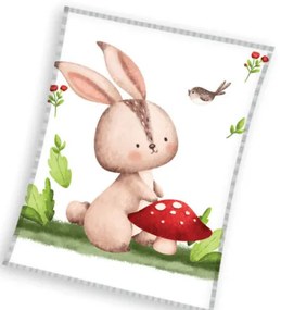 Nyuszi Forest coral fleece polár takaró 110x140cm