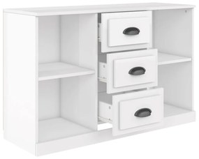 magasfényű fehér szerelt fa tálalószekrény 104,5x35,5x67,5 cm