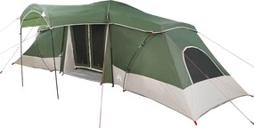 vidaXL Családi Sátor tetővel Zöld és Szürke 721 x 335 x 212 cm